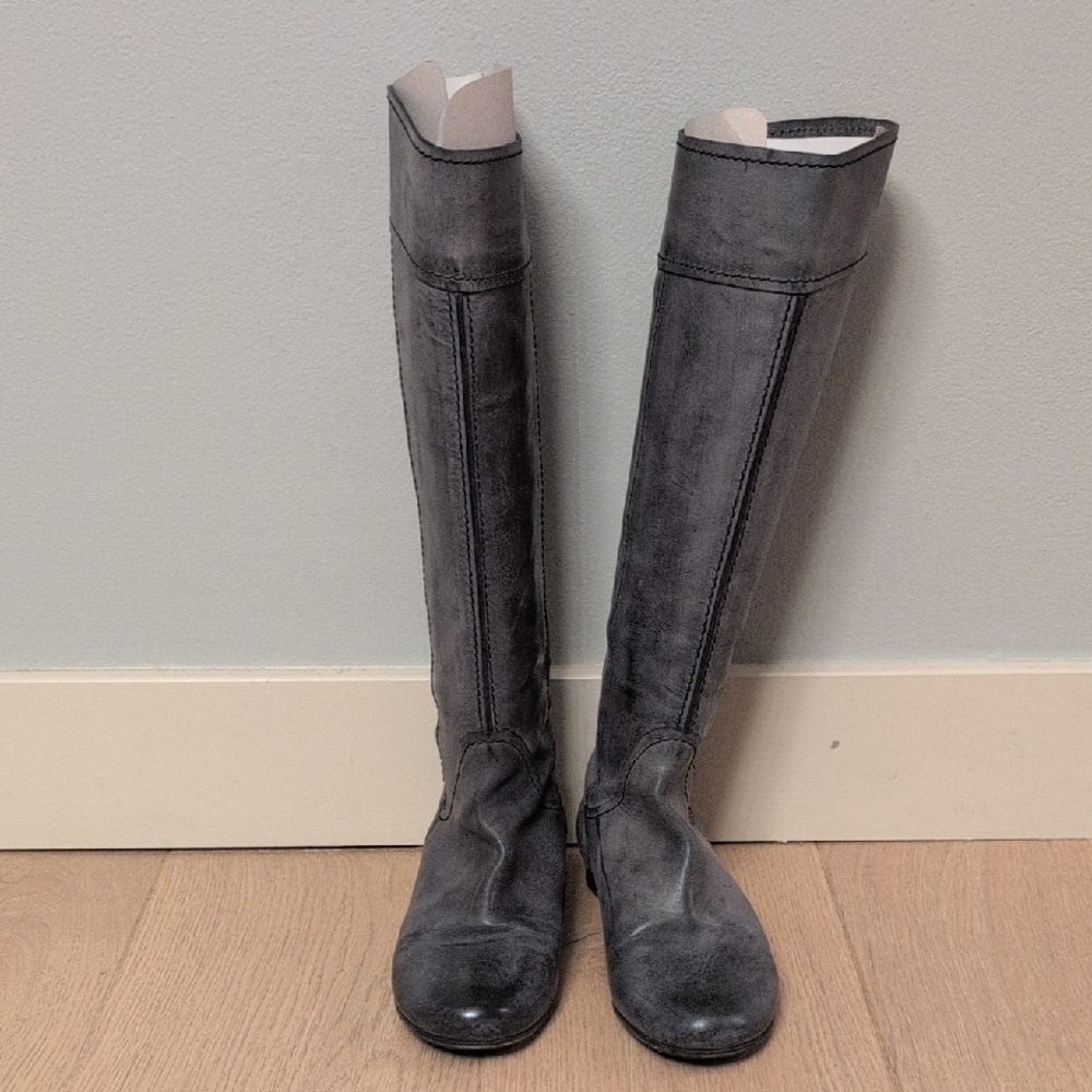 Elegant Dark Gray Knee-High Boots